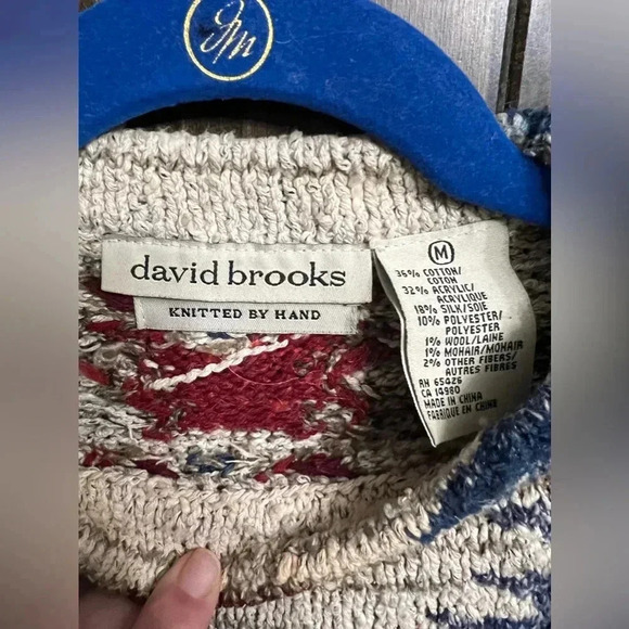 Vintage Hand Knit Coastal Grandma Eclectic Grandpa Cosby Sweater-Size: Medium - Picture 3 of 7